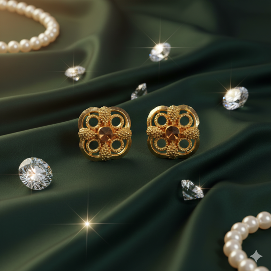 Novelika Latest Stylish Golden Tone Traditional Pandora Earring set for Women Girls - ER1027