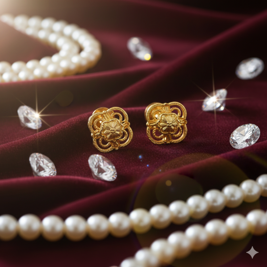 Novelika Latest Stylish Golden Tone Traditional Pandora Earring set for Women Girls - ER1027