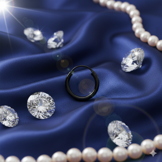 Novelika Latest Stylish Black Tone Traditional Huggie Earring set for Women Girls - ER2044