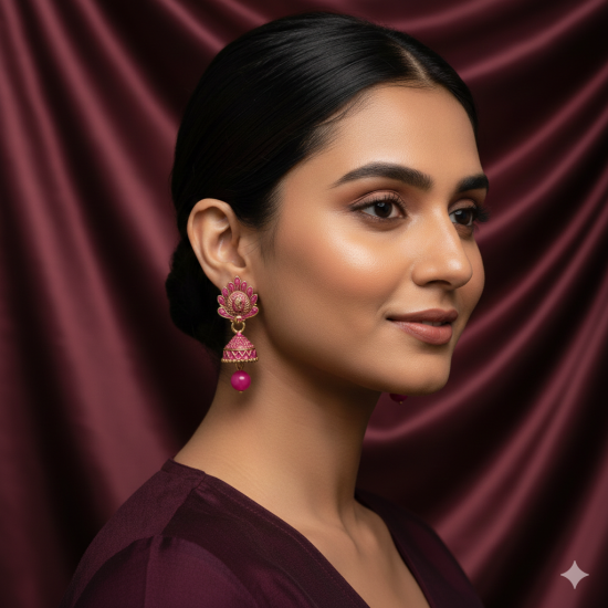 Novelika Latest Stylish Golden Tone Traditional Jhumka Earring set for Women Girls - ER8001