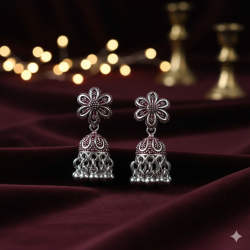 Novelika Latest Stylish Maroon Color Traditional Jhumka Earring set for Women Girls - ER1016