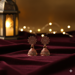 Novelika Latest Stylish Maroon Color Traditional Jhumka Earring set for Women Girls - ER9001