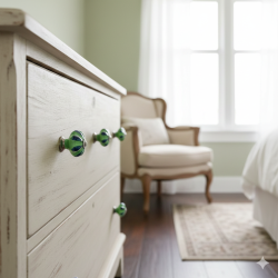 Antique Green & Black Color Melon Ceramic knob For-Bookcase, Drawers, Cabinet Drawers, Closet Drawers, Dresser Drawers, Kitchen Drawers, Cabinets, and Others.(Set Of 5)