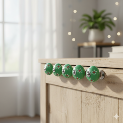  Ceramic Knob Green Leaf  Kitchen Cupboard Knob Drawer Pull Furniture Home Decor, Cabinet knobs - Drawer knobs - Cabinet pulls - Door knobs. 