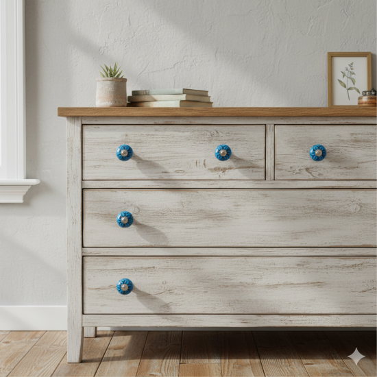  Black Leaf Pattern  Ceramic Knobs - Vintage Decorative Knobs - For  Kitchen Cupboard ,Furniture Home Decor,  Cabinet - Drawer - Cabinet pulls - Door knobs. (Set Of 5.)