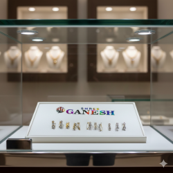 Silver Four Stone Nose Ring - For Girls & Women & Weddings & Festive - Set Of 12