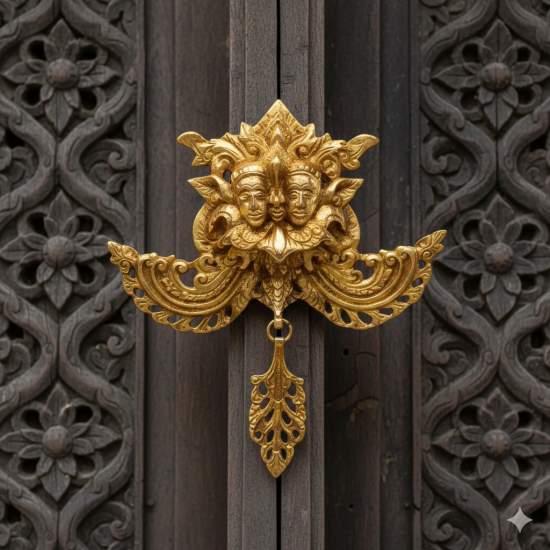 Novelika Brass Najar Raksha Kavach for Home Shop Office Nazar Kawach Wall Hanging Negative Energy Killer Evil Eye Protector Door Knocker