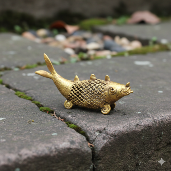 100% Brass Fish decorative - For Art Figurine Home Decor & Table Decor Collectible Showpiece 