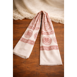 Novelika White Namavali/Namabali - Chador Hare Krishna Hare Rama Print In Bengali 