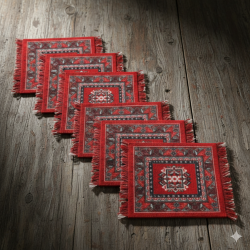 NOVELIKA- Multicolor Velvet Prayer Mat -( Pack of 6)