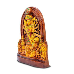 Novelika Devi Durga Showpeice|Kolkata Durga Pujo|Jai MATA Di|Sherawali|Ambe|Jagdamba|Handicraft|Home Decor|Festival Gift, 4 x 8 Cm, Multicolour set of 1