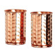 Novelika Pure Copper Hammered Tumbler (Glass) Set of 2 Copper Tumbler Hold 300 ML Water for ayurvedic Health benifits set of 2