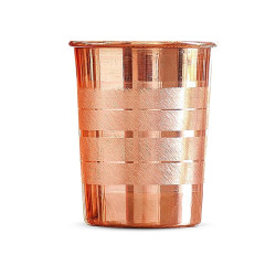 NOVELIKA-Pure Copper Tumbler, Handcrafted Ayurvedic Drinking Glass, 300ml Water Glass- Set Of 1