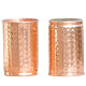 Novelika Pure Copper Hammered Tumbler (Glass) Set of 2 Copper Tumbler Hold 300 ML Water for ayurvedic Health benifits set of 2
