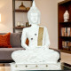 Novelika New 25 Centimetre Meditating Sitting Buddha Statue showpiece Idol Home Decoration Items for Living Room Decor and Gifts (White) set of 1