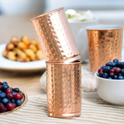 Novelika Pure Copper Hammered Tumbler (Glass) Set of 2 Copper Tumbler Hold 300 ML Water for ayurvedic Health benifits set of 2 Novelika Pure Copper Hammered Tumbler (Glass) Set of 2 Copper Tumbler Hold 300 ML Water for ayurvedic Health benifits set of 2