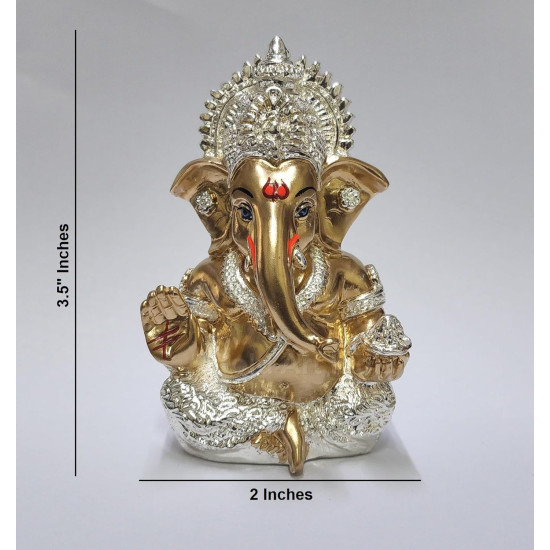 Novelika Ganesha Idol Ganesh for Car Dashboard Statue Ganpati Vinayaka Vinayagar Figurine Diwali Gifts Home Decor Luck, Success for Small Murti Puja Lord Gift Office Desk Room 3.5 Inches set of 1