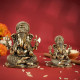  Novelika Brass Ganesha Idol, 2 Inch Ganesh Ji Murti for Pooja Room, Meditation, Office & Car Dashboard, Spiritual Vastu Showpiece & Ideal Gift for Diwali, Ganesh Chaturthi & Weddings set of 1