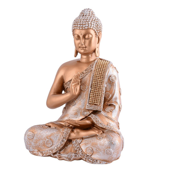 Novelika Buddha Showpiece for Home & Office Decor Gift Itam(11 inch Golden & Silver), Religious set of 1 Novelika Buddha Showpiece for Home & Office Decor Gift Itam(11 inch Golden & Silver), Religious set of 1