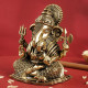  Novelika Brass Ganesha Idol, 2 Inch Ganesh Ji Murti for Pooja Room, Meditation, Office & Car Dashboard, Spiritual Vastu Showpiece & Ideal Gift for Diwali, Ganesh Chaturthi & Weddings set of 1