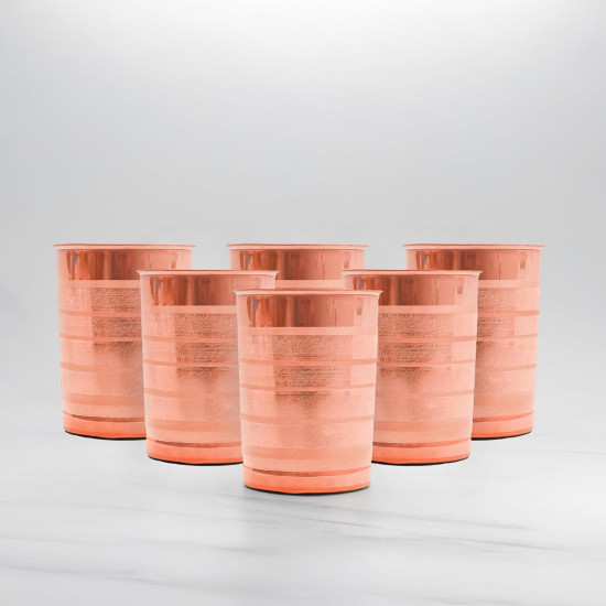 Novelika Pure Copper Glass with Hummer Touched Luxury Design Glass, Hummer Touched , Drinking Serving Water, Yoga Ayurveda, Volume-300 ml -Set of 6 Novelika Pure Copper Glass with Hummer Touched Luxury Design Glass, Hummer Touched , Drinking Serving Water, Yoga Ayurveda, Volume-300 ml -Set of 6