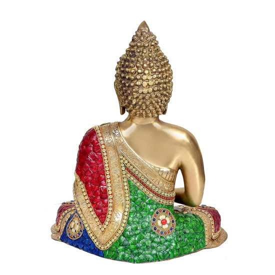 NOVELIKA Brass Buddha Statue Idol Buddha Religious Statue, Height 18 Inch set of 1