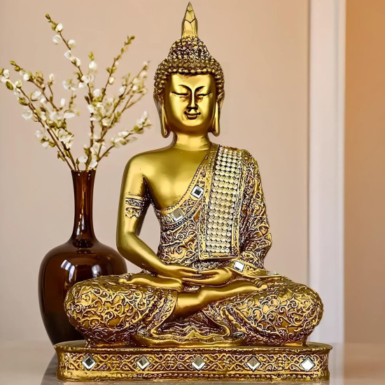Novelika New 25 Centimetre Meditating Sitting Buddha Statue showpiece Idol Home Decor Items for Living Room and Gifts set of 1 Novelika New 25 Centimetre Meditating Sitting Buddha Statue showpiece Idol Home Decor Items for Living Room and Gifts set of 1