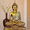 Novelika New 25 Centimetre Meditating Sitting Buddha Statue showpiece Idol Home Decor Items for Living Room and Gifts set of 1