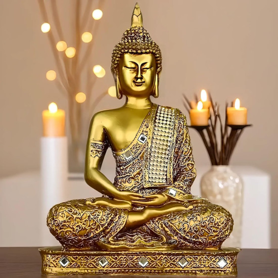 Novelika New 25 Centimetre Meditating Sitting Buddha Statue showpiece Idol Home Decor Items for Living Room and Gifts set of 1 Novelika New 25 Centimetre Meditating Sitting Buddha Statue showpiece Idol Home Decor Items for Living Room and Gifts set of 1