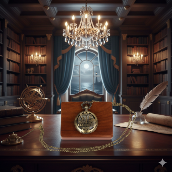 Novelika Antique Locket Pocket Watch Long Chain Roman Numbers for Women Men Vintage Style Round Dial Quartz Paris Cover Bronze