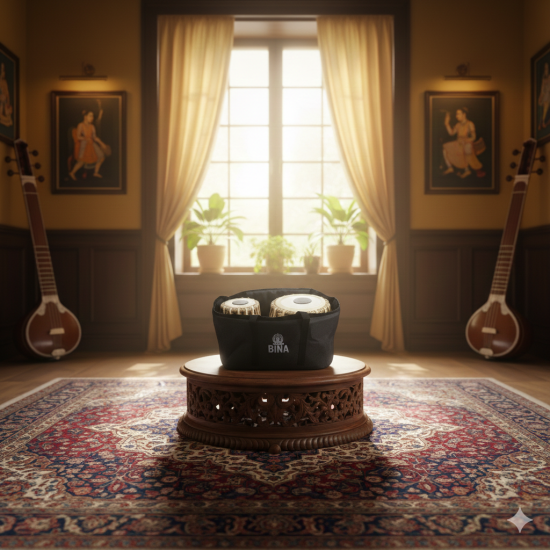 Original Bina Tabla Pro Drum Set Basic Brass Bayan Tabla Set Musical Instrument ( PR756TB005 ) 