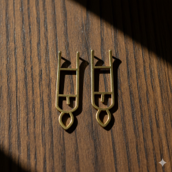 Novelika Golden Metal Tilok Kathi & Tilak Mold Set (U Shape) - Religious Tilak Stamp - Pack Of 2