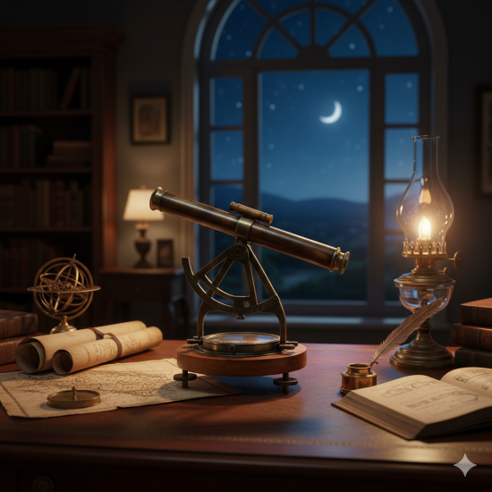 Novelika- Antique Brass Nautical Vintage Alidade Telescope Compass (NA553A)