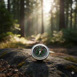 Stainless Steel Directional Magnetic Hand Compass For Feng Shui Travel, Camping, mountain rangers Compass