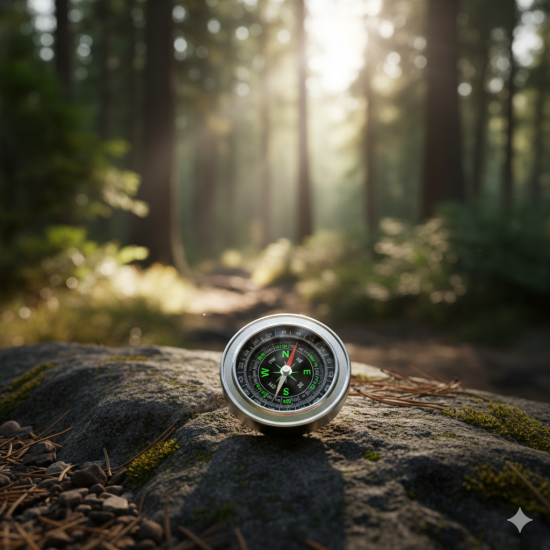 Stainless Steel Directional Magnetic Hand Compass For Feng Shui Travel, Camping, mountain rangers Compass