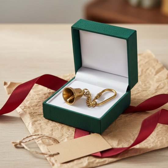 NOVELIKA - Antique Brass Bell Nautical Keychain Crafted from high-quality brass  (Set of 1)