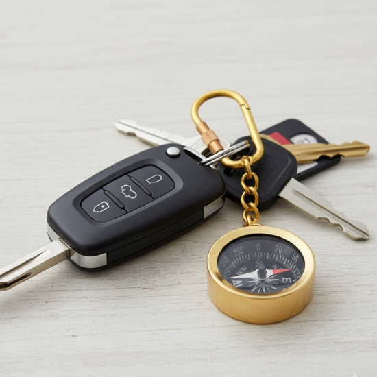 Novelika Antique Brass Ship Wheel Compass Key Ring, Key Chain, Gift Keyring, Unique Gift, Brass Keychain, Bike Keychain l Set of 1