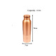 Novelika Pure Copper Water Bottle with Leak Proof Protection, Ayurveda and Yoga Health Benefits. (Half Hammered Design,1000ml) Set of 1
