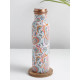 Novelika Pure Copper Designer Water Bottle | Leak Proof Protection | Ayurveda and Yoga Health Benefits (1000ml, Meena Pink Design, Pack of 1)