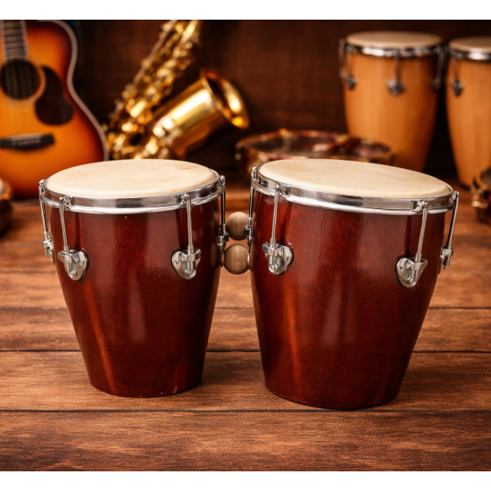Indian Dark Brown Color Bongo Drum Musicals Instrument Drum Bongo | Best Musical Instrument Percussion