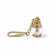 Novelika Vintage Brass Lantern Keychain with Glass Detail – Decorative Mini Lamp Keychain l Set of 1