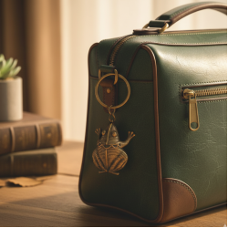 Novelika Frog Design Metal Keychain – Decorative Animal Key Ring for Keys, Bags & Car Accessories set of 1