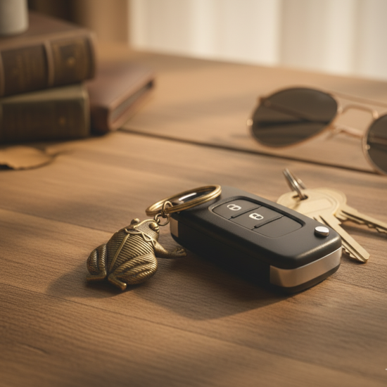 Novelika Frog Design Metal Keychain – Decorative Animal Key Ring for Keys, Bags & Car Accessories set of 1