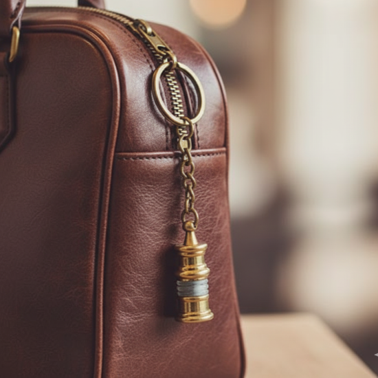 Novelika Antique Brass Lamp Keychain – Traditional Diya Lamp Key Ring | Decorative Brass Keychain Gift | Set of 1