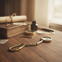  Novelika Mini Magnifying Glass Keychain – Metal Magnifier Key Ring with Antique Finish | Portable Reading Lens Keychain set of 1