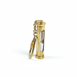 Novelika Sand Timer Keychain - Nautical Brass Sand Timer Key Ring Perfect for Gift - Set Of 1