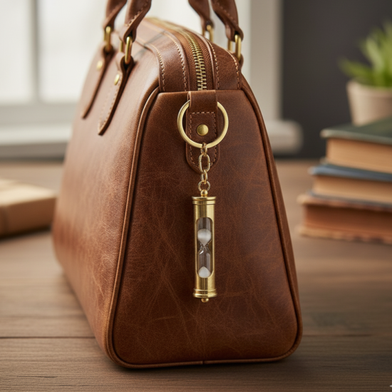 Novelika Sand Timer Keychain - Nautical Brass Sand Timer Key Ring Perfect for Gift - Set Of 1