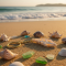 Novelika Natural Sea Shell Design Keychain – Decorative Conch Shape Keyring with Metal Ring | Beach Style Bag & Key Accessory- Set of 1