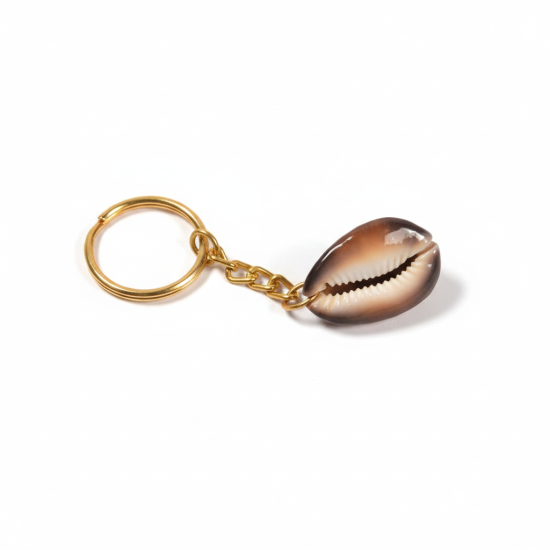 Novelika Handcrafted Cowrie Shell Keychain with Gold-Tone Link Chain | Natural Sea Shell Bag Charm & Boho Purse Accessory - Set of 1 Novelika Handcrafted Cowrie Shell Keychain with Gold-Tone Link Chain | Natural Sea Shell Bag Charm & Boho Purse Accessory - Set of 1