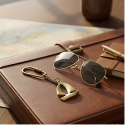 NOVELIKA - Brass Keychain in the Shape of a Ship's Propeller (Set of 1 )